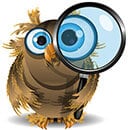 owl with magnifying glass