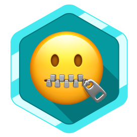 Secret Badge - Zipped Mouth Emoji